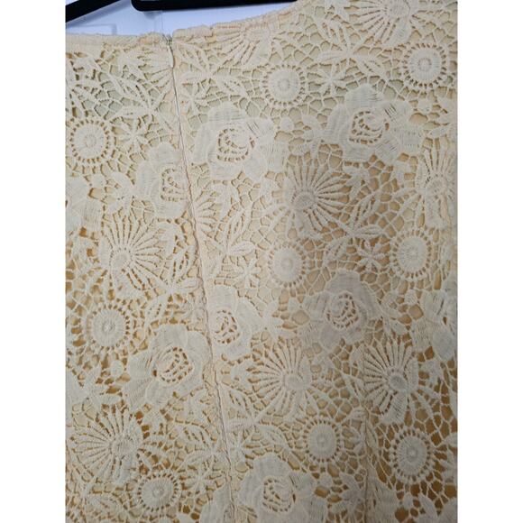 Liz Claiborne Yellow Eyelet Sheath Dress Size 18 Sleeveless Wedding Guest - Picture 6 of 10